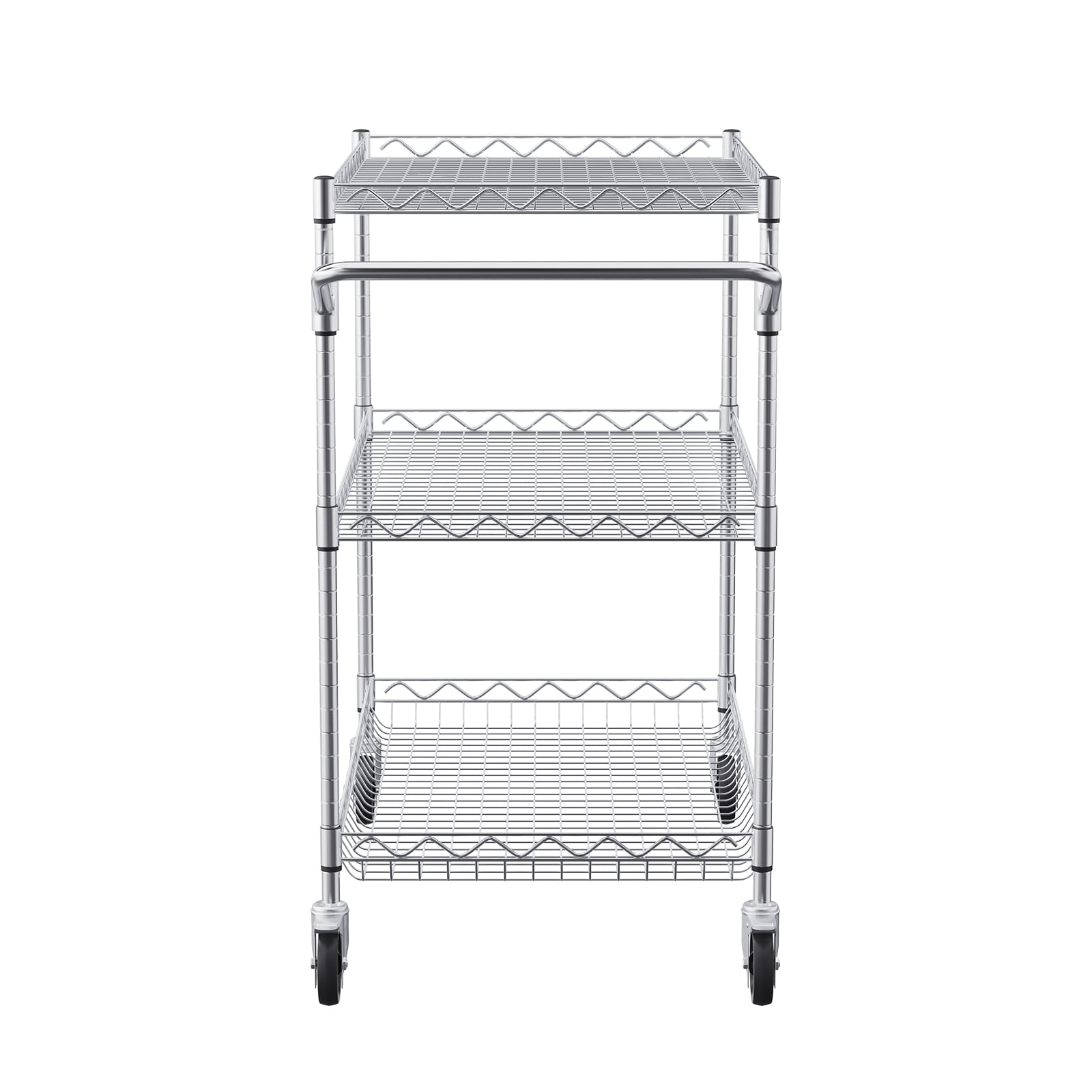 3-tier Rolling Utility Cart With 6 Hooks For Garden And Home_voghion.com